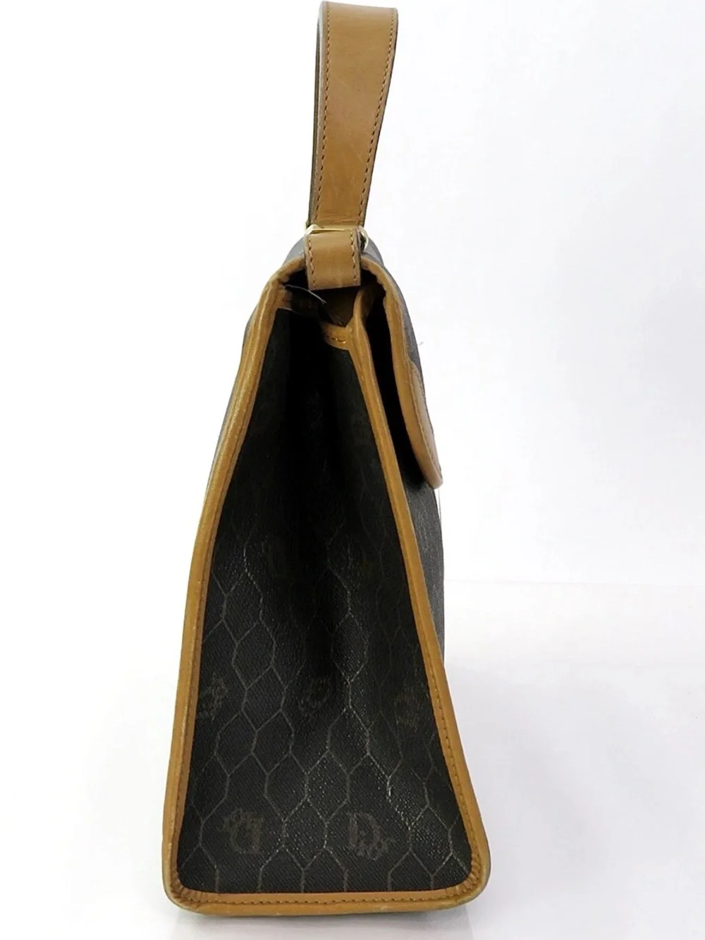 Dior Brown Monogram Satchel with Tan Trim